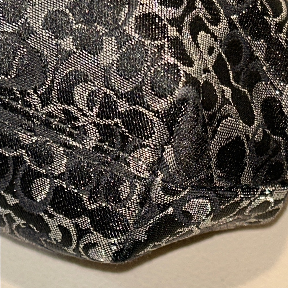 Coach Optic C Mini Signature Lurex Black Wristlet Clutch - Picture 10 of 17